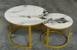 2-in-1 Nesting Table with Glass Effect - 1