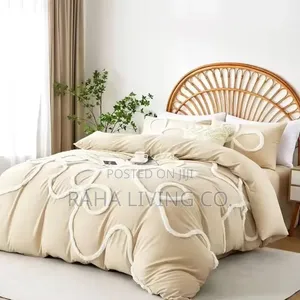 Bowknot Tufted Duvet Cover Set | Kitanda cha Microfiber cha Kifahari