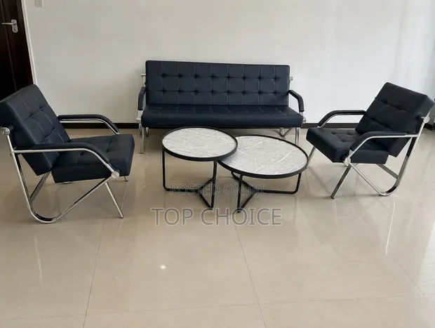 Executive Office Sofa Set - 3 Seater & 2 Single Chairs - 1