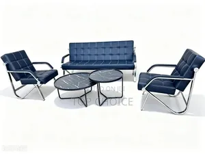 Modern Leather Office Waiting Sofa Set with Coffee Tables