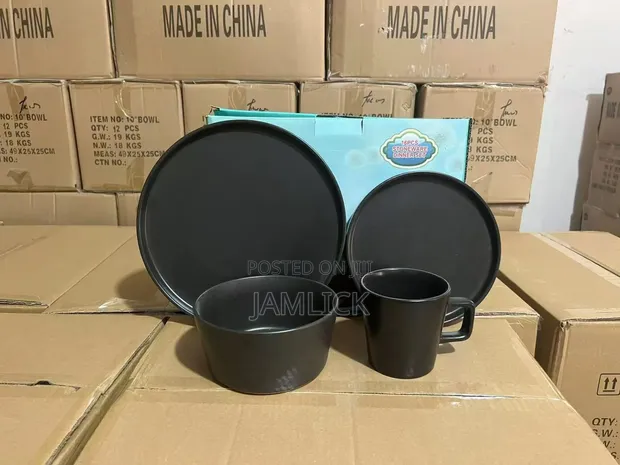 Matte Black Dinner Set - 16pcs & 24pcs - 1