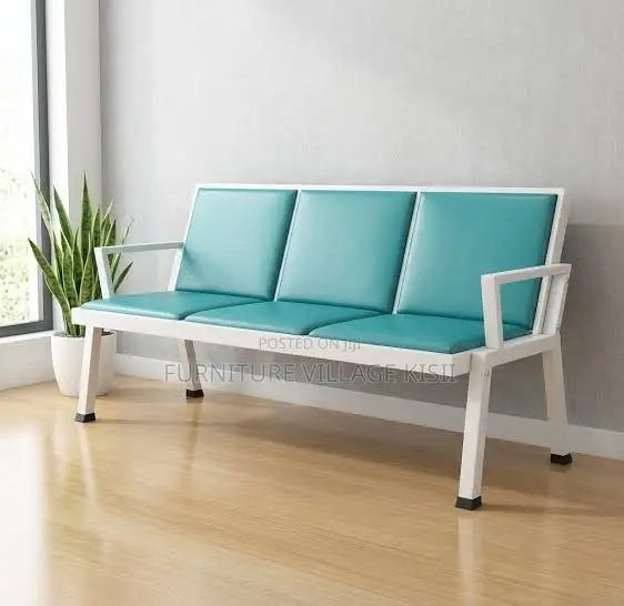 Office Bench: 3-Link Padded Reception Waiting Bench - 1