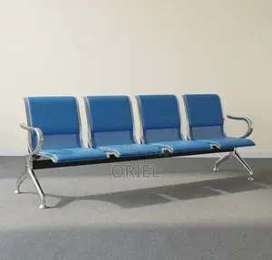 4-Seater Office Waiting Bench - Blue