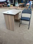 0.9m Office Desk and Foldable Chair Set - 1