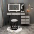Makeup Vanity Table with LED Mirror and Stool - 1