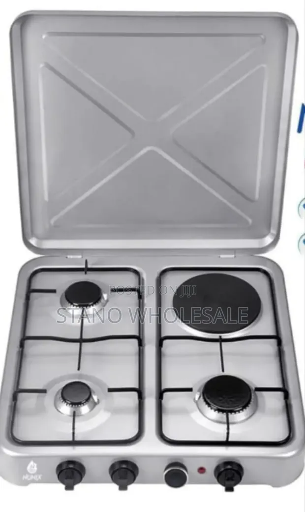 Brand New Silver Nunix 3+1 Table Top Gas Cooker - 1