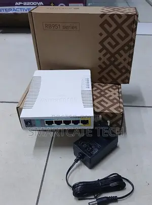 MikroTik RB951Ui-2HnD 2.4GHz AP, Milango 5 ya Ethernet