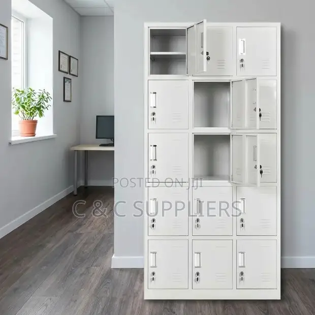 15-Locker Metallic Gym Changing Locker Cabinet - 1