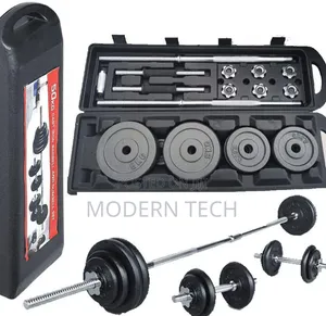 York 50kg Dumbbell & Barbell Set
