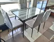 Brand New Rectangular Glass Top Dining Set (4 Seater) - 1