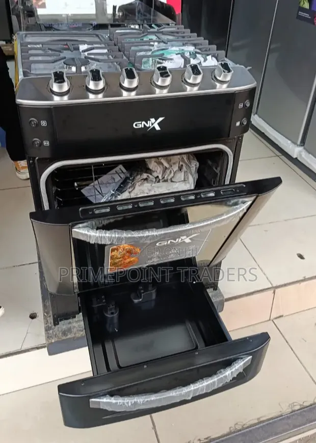 GNIX 60x60 Premium Standing Cooker with Triple Ring Wok Burner & Rotisserie - 1