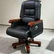 Luxury Solid Wood Frame Swivel Leather Office Chair - 2
