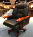 Luxury Solid Wood Frame Swivel Leather Office Chair - 3