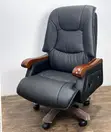 Luxury Solid Wood Frame Swivel Leather Office Chair - 4