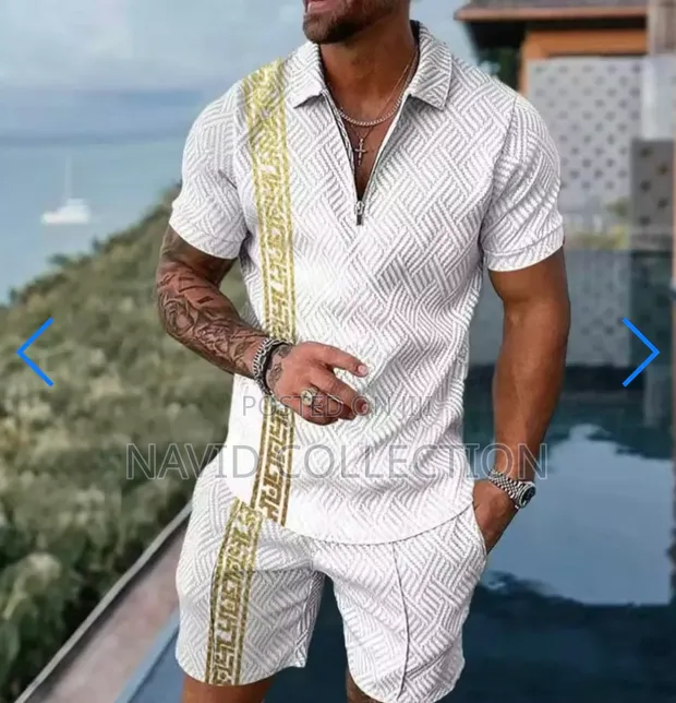 Stylish Men's 2-Piece Short & Shirt Set - 1