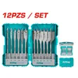 Total 12pcs Flat Wood Drill Bits 1/4" Hex 152mm Spade Bits - 1