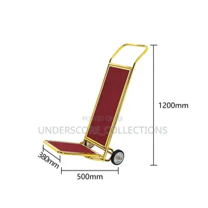 L-Shaped Gold Stainless Steel Luggage Trolley (Model LBC035)