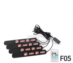 RGB LED Interior Car Strip Lights with Remote