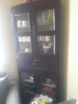 Used Brown Wooden Corner Cupboard - 2