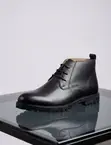 Viatu vya Ngozi Nyeusi vya Chukka kwa Wanaume Size 39-45 - 1