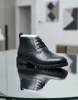 Viatu vya Ngozi Nyeusi vya Chukka kwa Wanaume Size 39-45 - 2