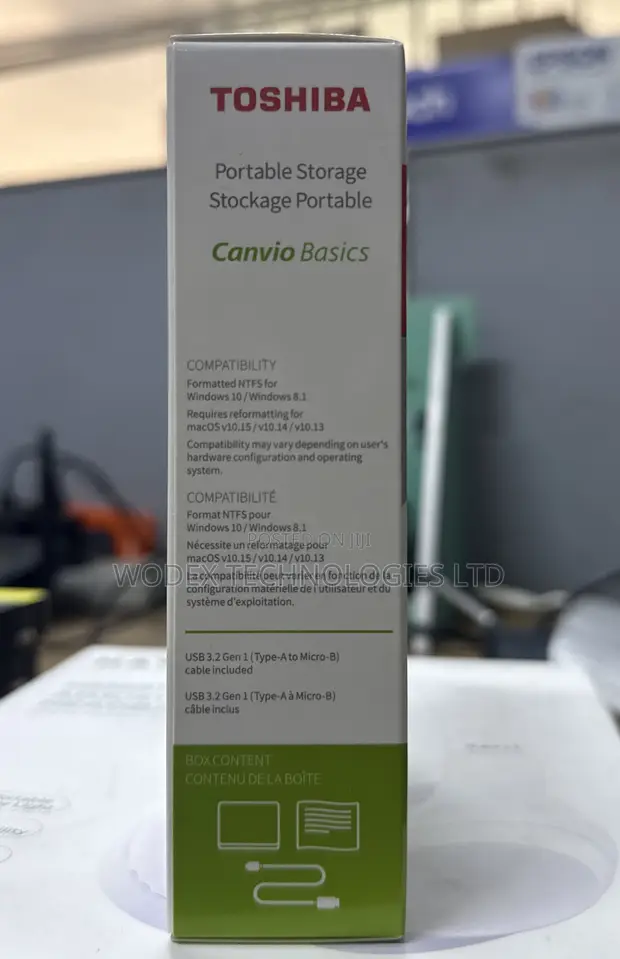 Toshiba Canvio Basics 1TB External Hard Drive Portable - 1