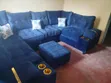 Brand New L-Shaped Sofa Set - Blue Fibre Spring - 1
