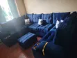 Brand New L-Shaped Sofa Set - Blue Fibre Spring - 4
