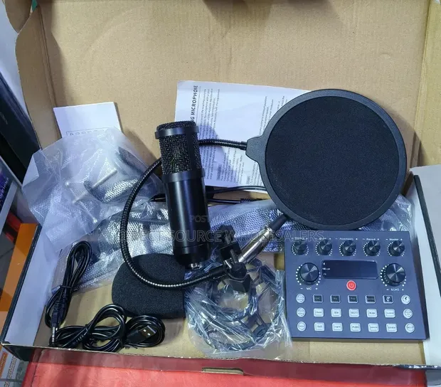 BM800 V8SK Condenser Microphone + Sound Card Kit - 1