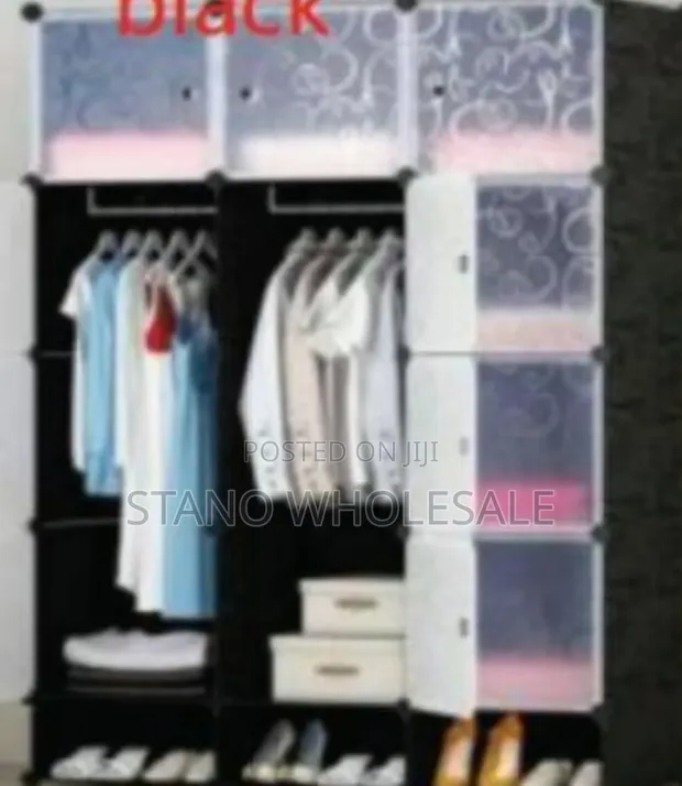 Brand New Black and Blue Plastic Wardrobe - 1