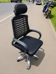 Kiti cha Ofisi cha Ergonomic cha Mesh chenye Headrest - Nyeusi - 2