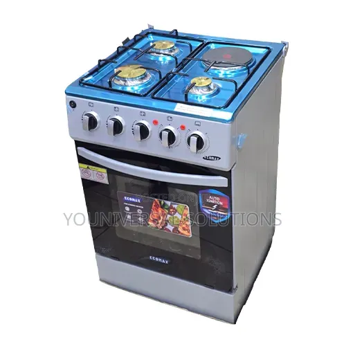 Ecomax 3 Gas + 1 Electric Hotplate Standing Cooker with Electric Oven - 1