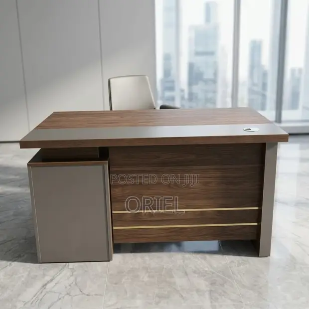 1.4m Executive Office Desk - Modern Brown - 1