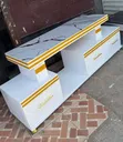 Marble Executive TV Stand - Nyeupe - 2