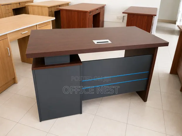 Executive Managerial Office Table with Storage & Cable Port - 1