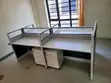 Modern Office Workstation Desk with Partitions & Drawers - 4