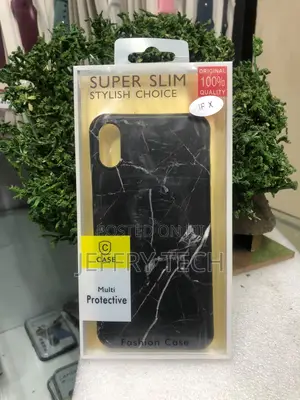 Super Slim Black Marble Pattern Case for iPhone X