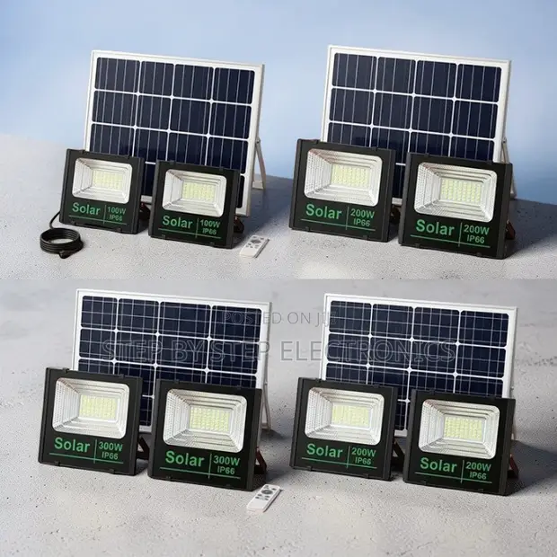 Double Solar Floodlights - 100W, 200W, 300W - 1