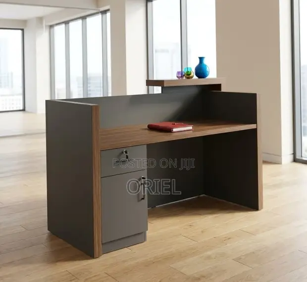 1.6M Office Reception Desk - Brown - 1