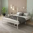 Premium Metal Kids Bed Frame - White - 2