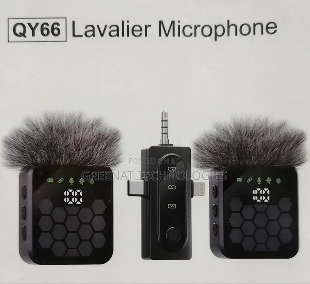 QY66 Wireless Lavalier Microphone 3-in-1 (Type-C, iPhone, 3.5mm) - 1