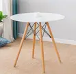 Modern Round White Office Dining Table - 1