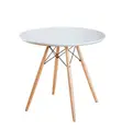 Modern Round White Office Dining Table - 2