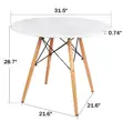 Modern Round White Office Dining Table - 4