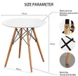 Modern Round White Office Dining Table - 5