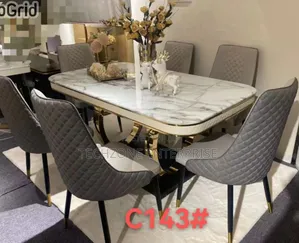 Elegance 6-Seater Modern Marble Dining Table