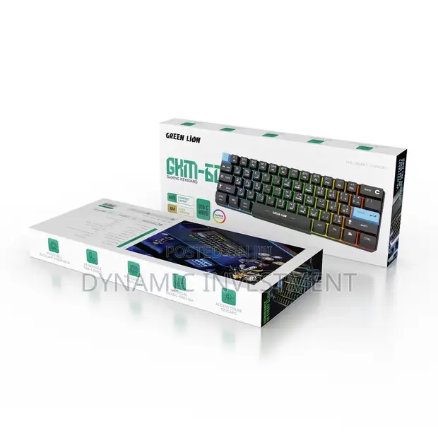 Green Lion GKM-60 Wired Gaming Keyboard - Black - 1