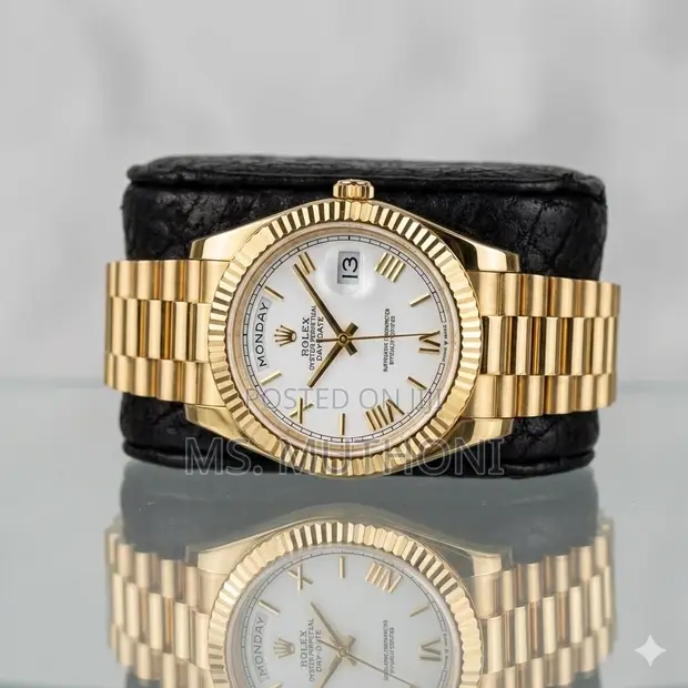 Rolex President Day-Date White Dial Gold Bezel - 1