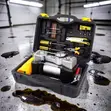 12V Double Cylinder Car Air Compressor Pump with Free Storage Box - 1