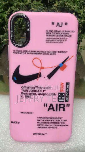 Kifuniko cha Pink Silicone Off-White Nike Air Jordan kwa iPhone 11 Pro Max